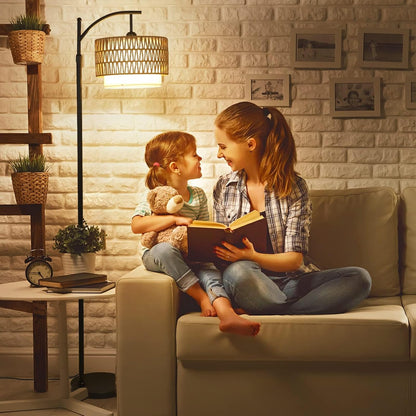 Boogvloerlamp met Afstandsbediening & Verwisselbare Kappen – Norvella