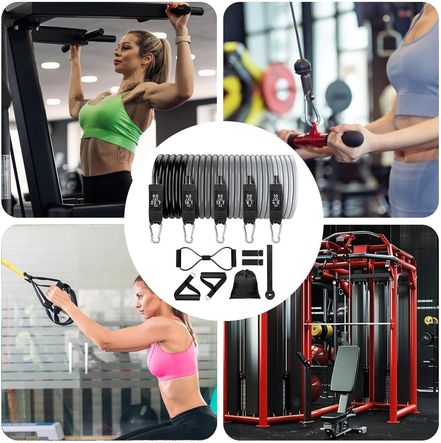 Ophangbare Fitness Weerstandsbanden Set – Veltrix