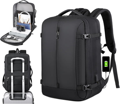 40L Uitbreidbare Waterdichte Reisrugzak met USB-poort & 17” Laptopvak – AirVoyage