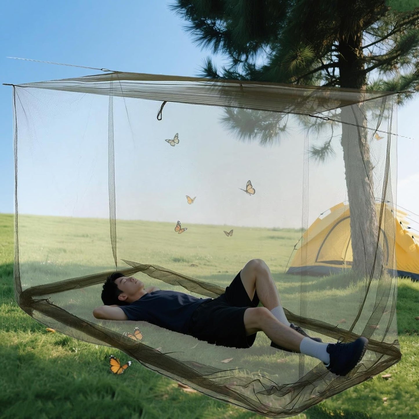 Buiten Houten Rechthoekig Vliegnet Canopy - Ventora