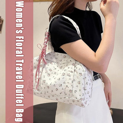 Bow Duffle Bag – Grote Canvas Weekendtas met Lintenaccent – Floria