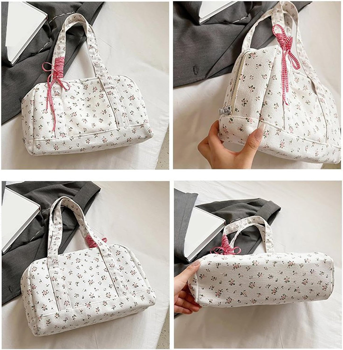 Bow Duffle Bag – Grote Canvas Weekendtas met Lintenaccent – Floria