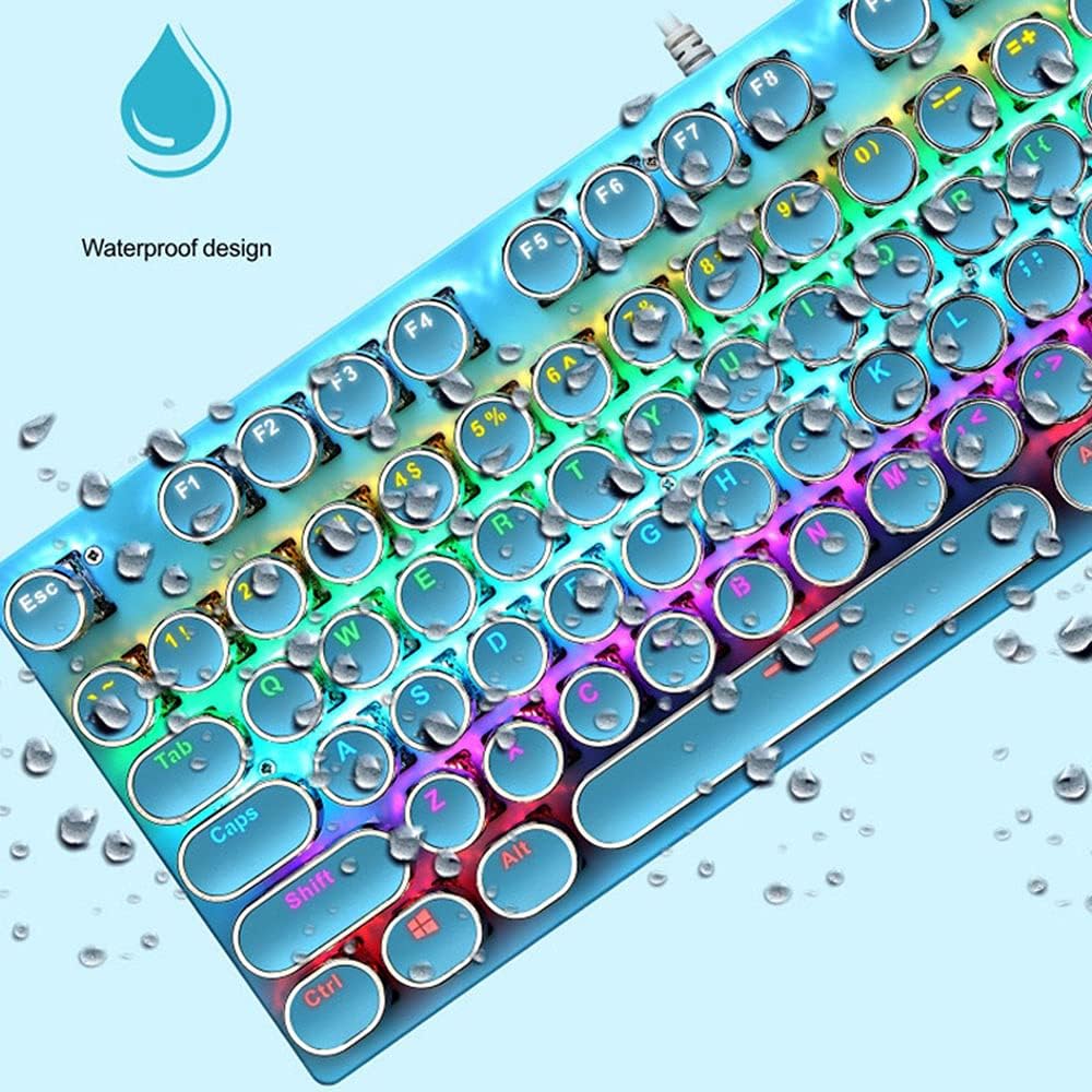 Mechanisch 87-toetsen gamingtoetsenbord met RGB-achtergrondverlichting en blauwe schakelaars