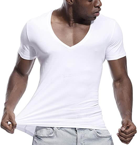 Lässig en figuuraccentuerend heren V-hals T-shirt – Jonas
