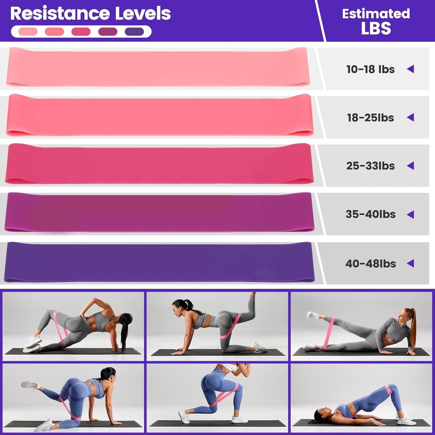 9-delige thuis-pilatesset met ring, bal, banden en antislipsokken