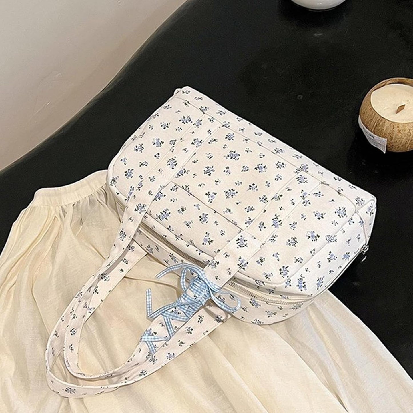 Bow Duffle Bag – Grote Canvas Weekendtas met Lintenaccent – Floria
