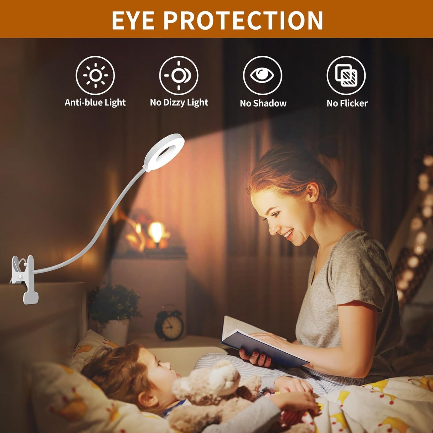 3 Kleurmodi LED Bureau Klem Lamp met Flexibele Gooseneck – Selvara