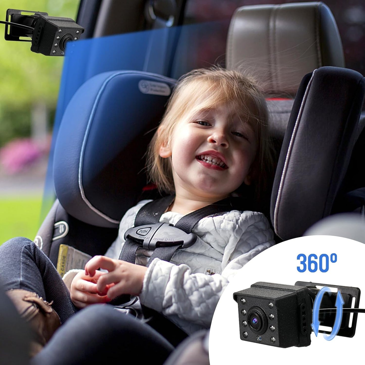 Baby autospiegel met 1080P camera & 4,3'' scherm – Solvian