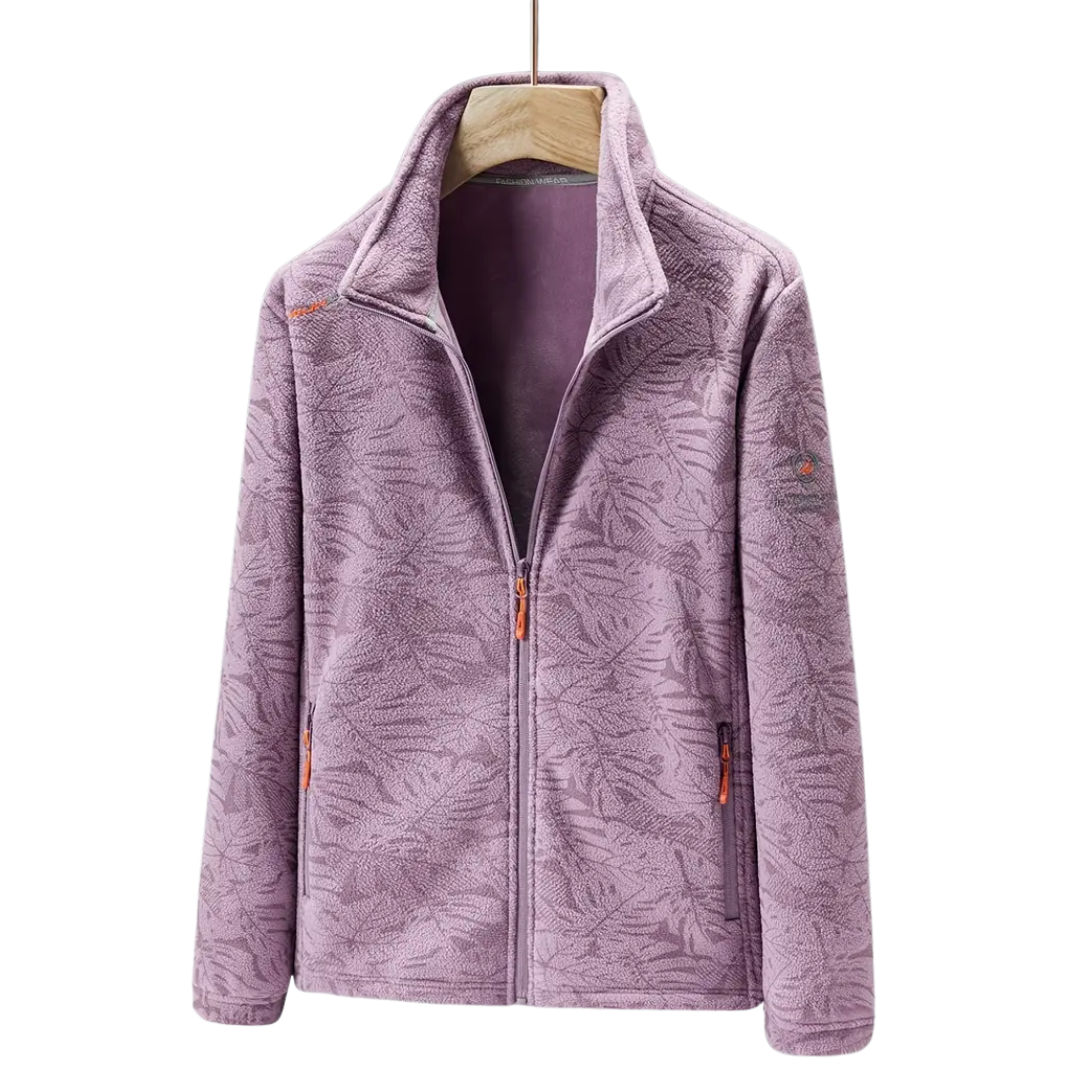 Dames Outdoor Fleecejack winddicht met plantenprint – Marit