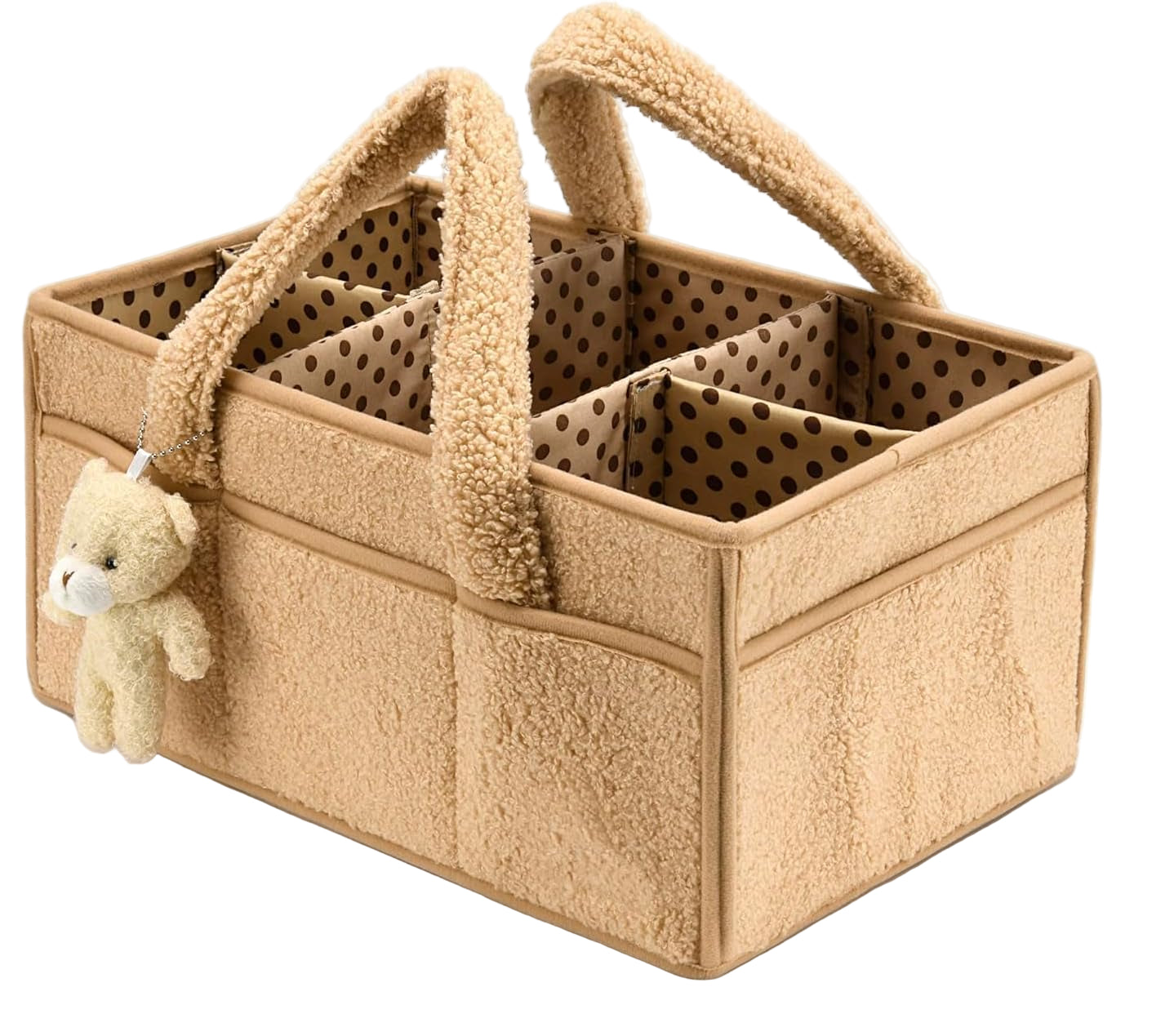 Baby Luiertas Caddy Organizer – Zachte Sherpa Opbergmand met Compartimenten – Elvoria