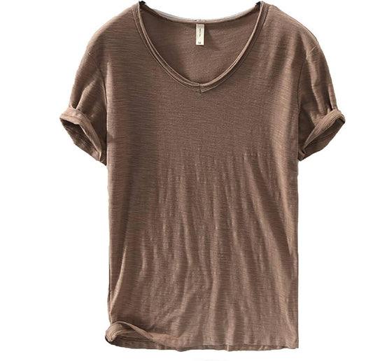 Heren V-hals Linnen Shirt - Luca