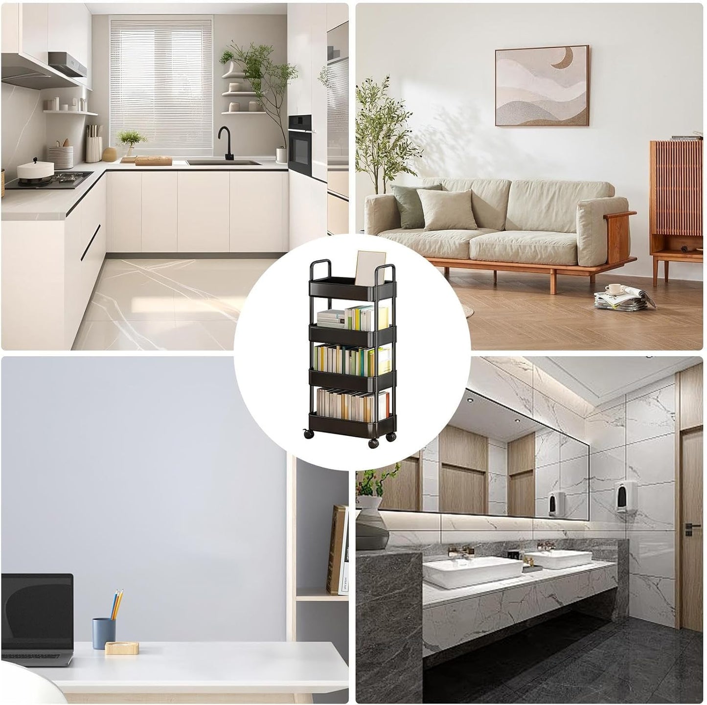 Rollende Utility Kar met Wielen & Handvat - Veyora