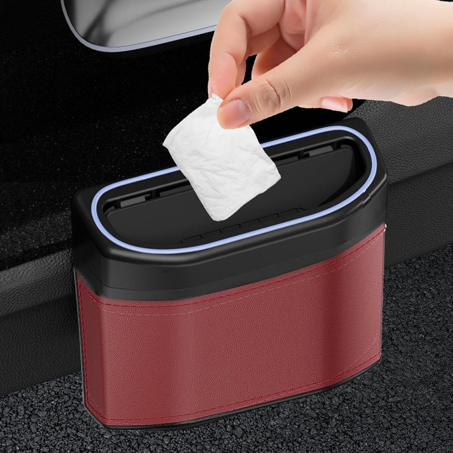 Geuroverproof Auto Vuilnisbak met Touch Light – Lurevo