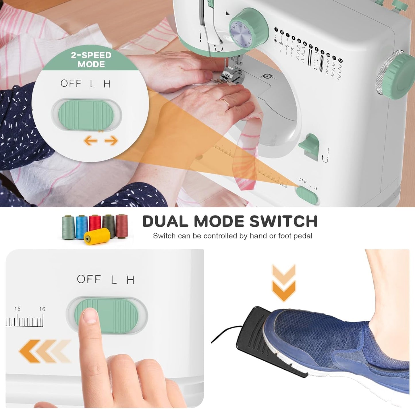 Draagbare Naaimachine met 12 Steken & Uitbreidingstafel – StitchPro