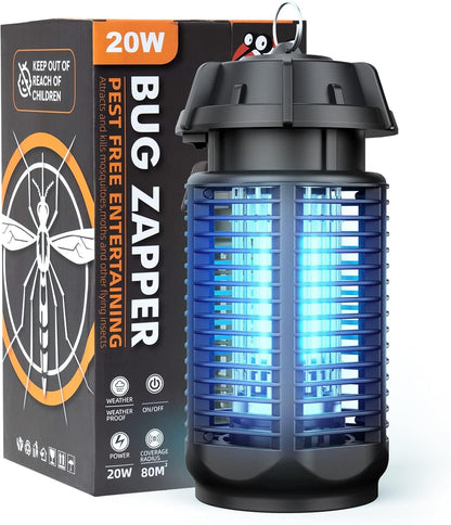 Elektrische Vliegenvanger met 20W UV-licht en 4200V Rooster, IPX4 Waterdicht – Zeytra