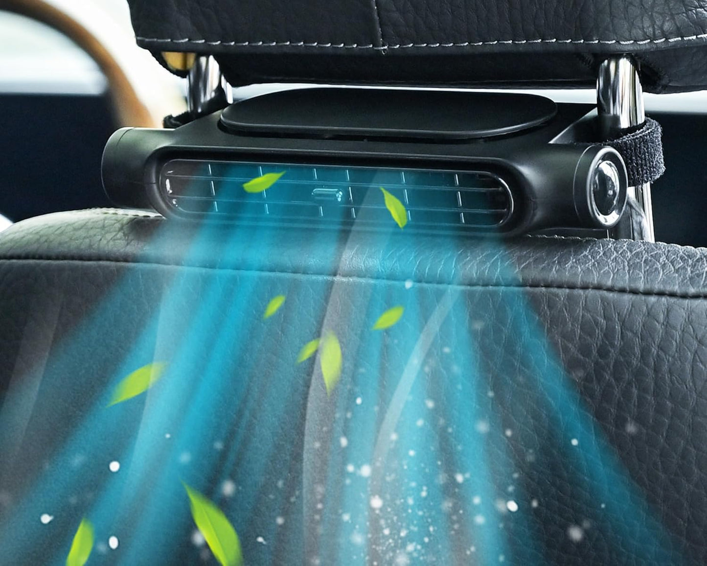 3 Snelheden USB Auto Koelventilator & Hoofdsteun Bevestiging – AutoBreeze