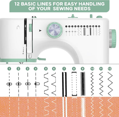 Draagbare Naaimachine met 12 Steken & Uitbreidingstafel – StitchPro