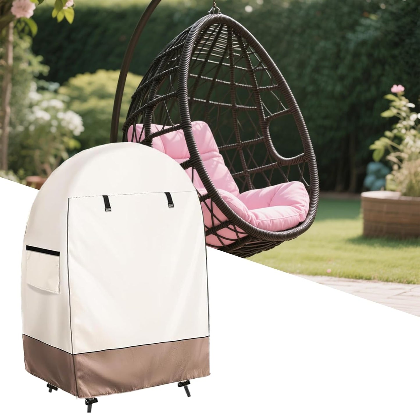 Waterdichte Eivorm Stoel Cover met Dubbele Rits – Solara