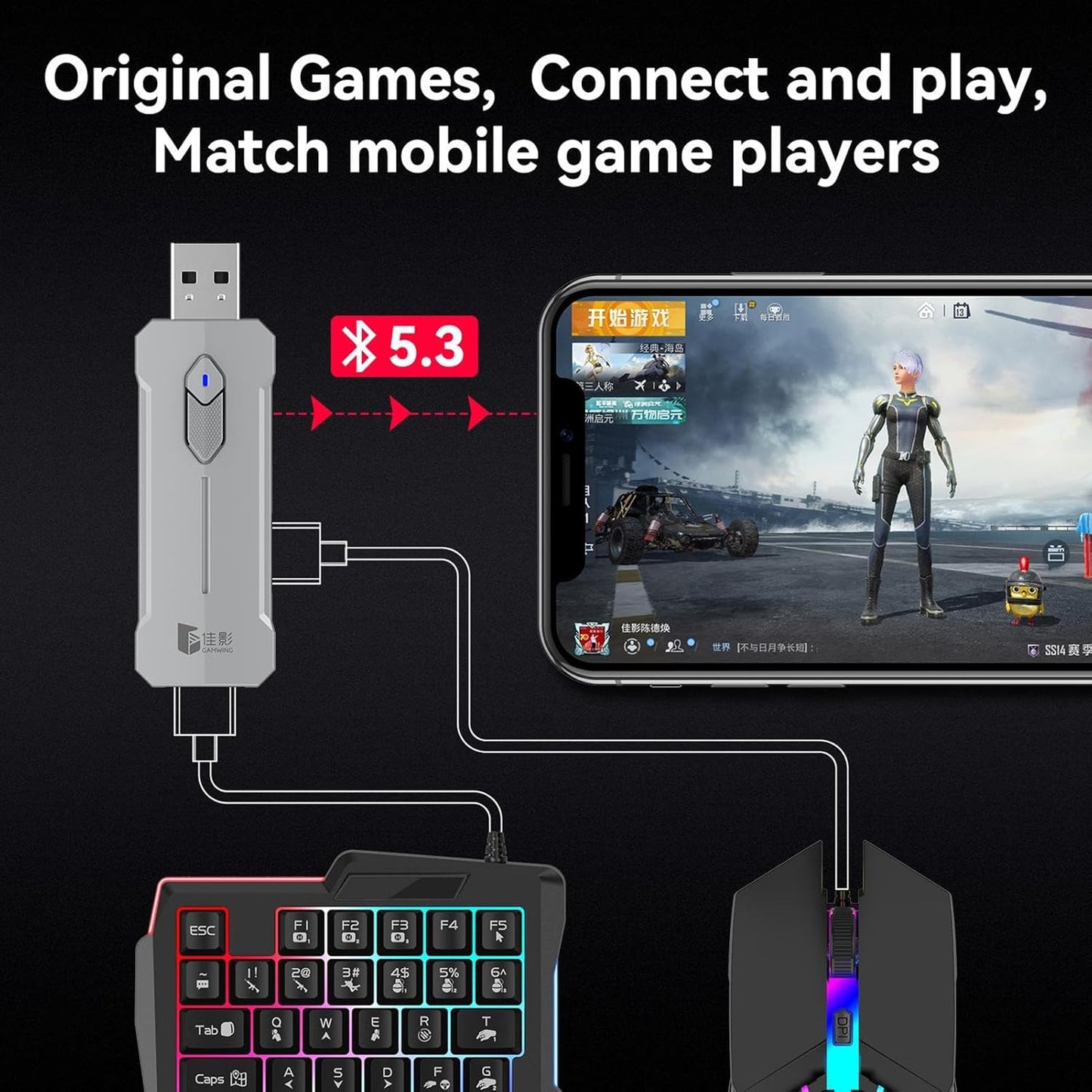 RGB Gaming Toetsenbord en Muiscombinatie – Ergonomische Controller-Adapterset – Zyvorn