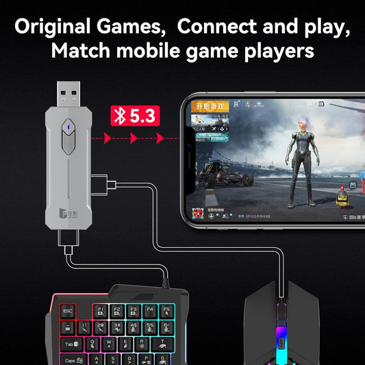 RGB Gaming Toetsenbord en Muiscombinatie – Ergonomische Controller-Adapterset – Zyvorn
