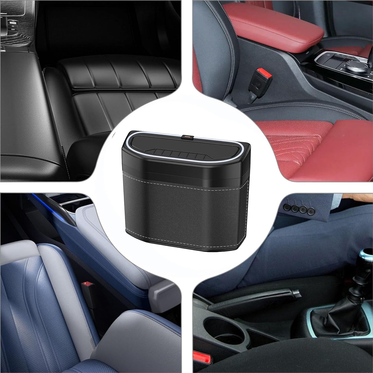 Geuroverproof Auto Vuilnisbak met Touch Light – Lurevo