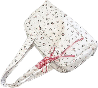Bow Duffle Bag – Grote Canvas Weekendtas met Lintenaccent – Floria