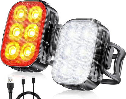 Ultra Slank USB Oplaadbare Fietsverlichting Set met 4+6 Modi – SlimBeam