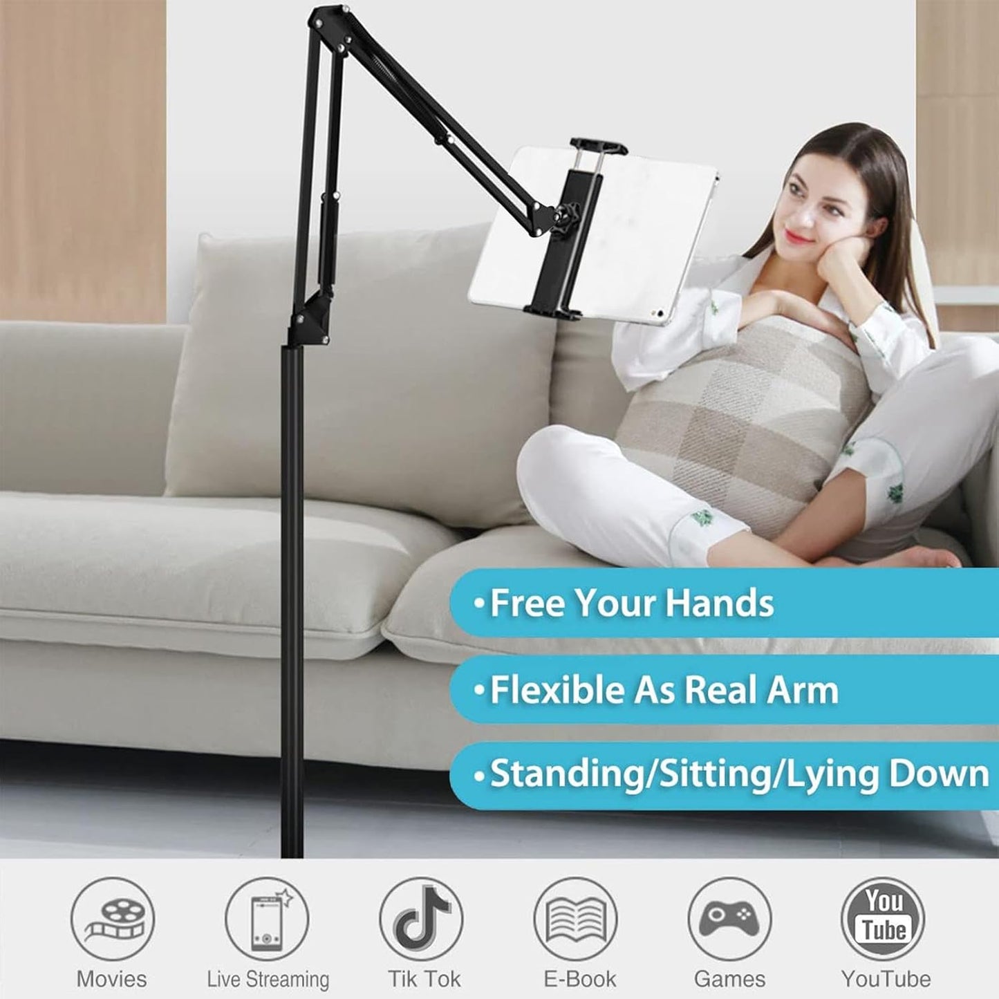 Verstelbare 360° Telefoon- en Tablet Bodystandaard – Movira