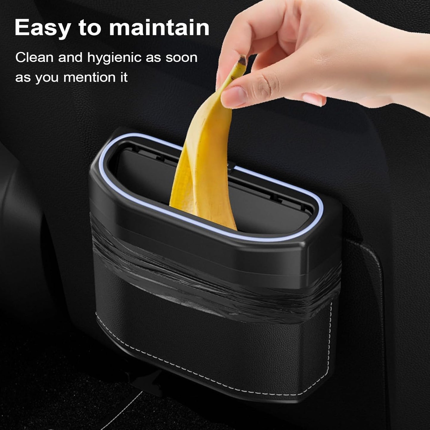 Geuroverproof Auto Vuilnisbak met Touch Light – Lurevo