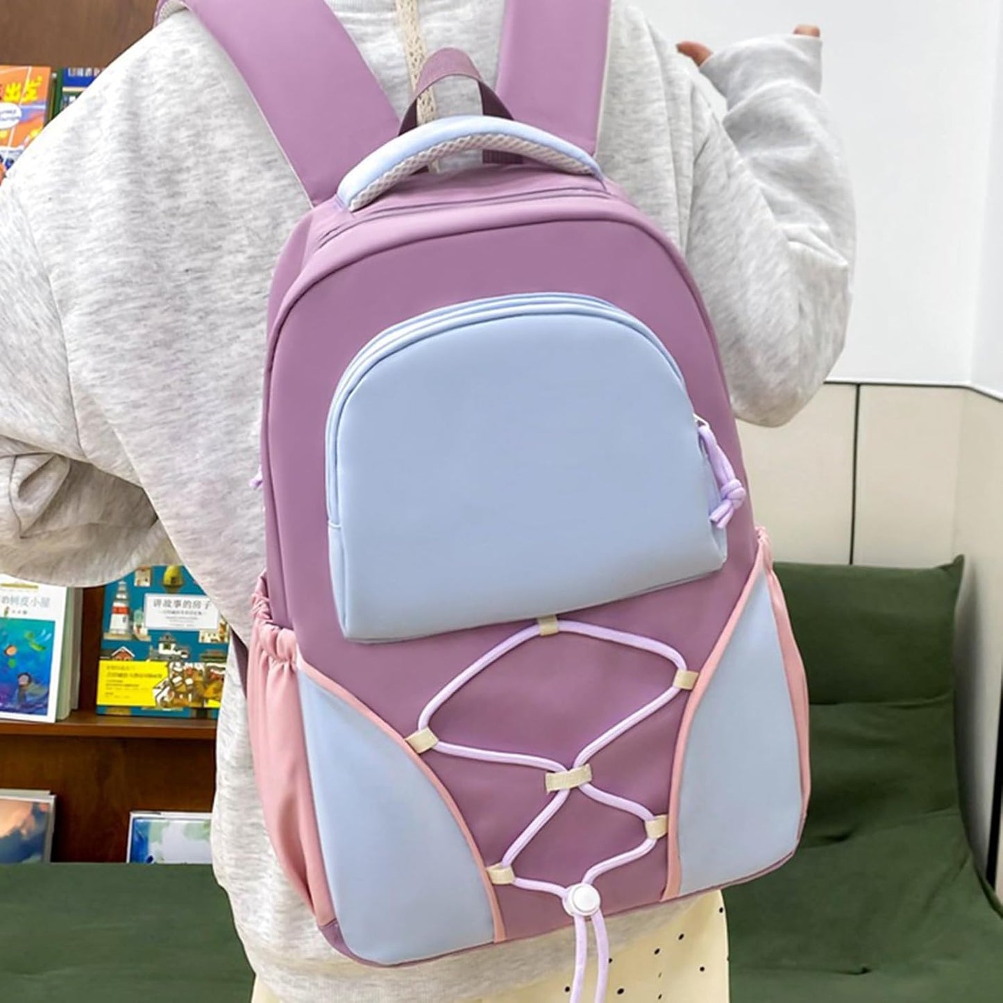 Schooltas Set – Grote Capaciteit Studentenrugzak met Pennenhouder & Tassen – Nivora