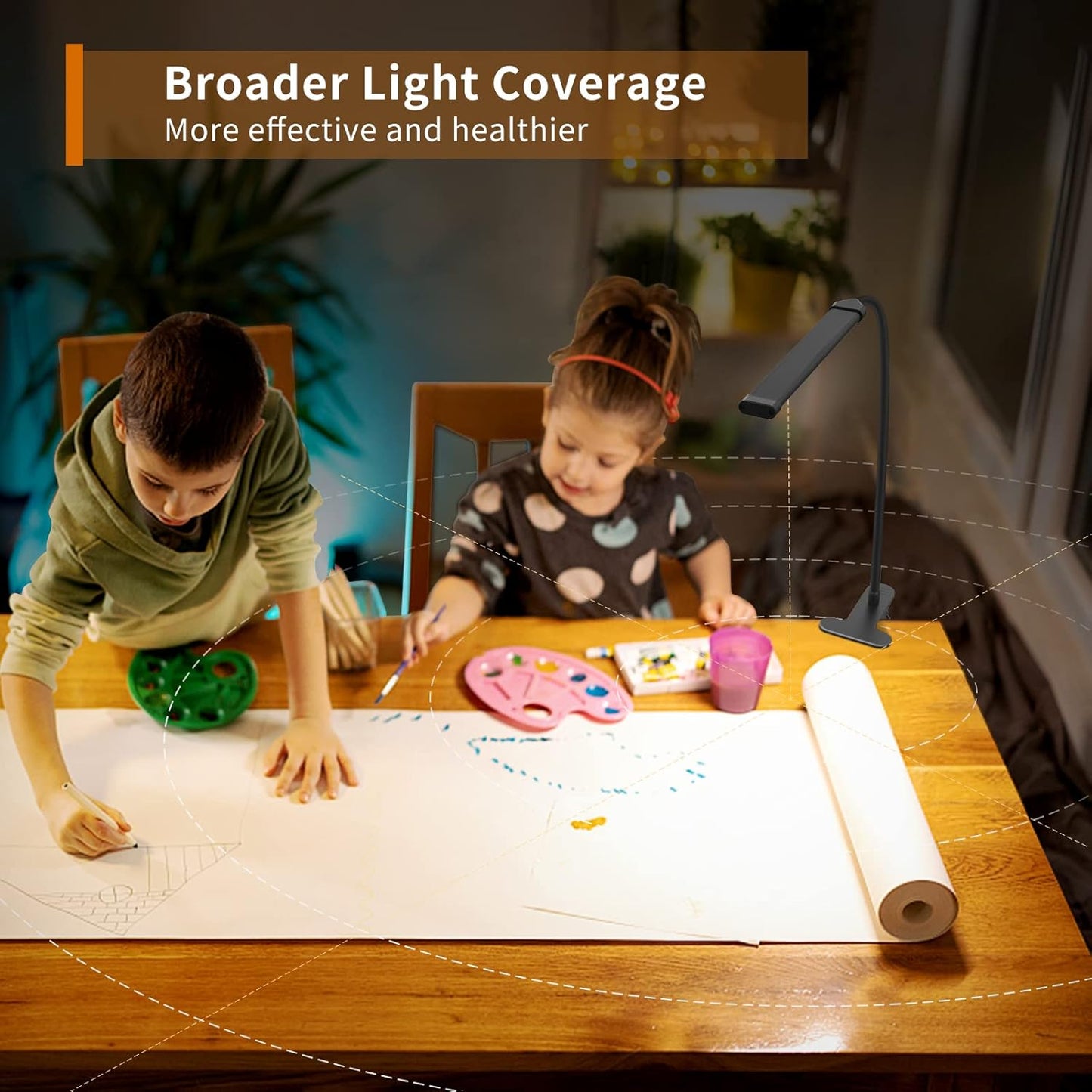 77 LED Bureau Klem Lamp met USB Voeding & Flexibele Gooseneck – Serava