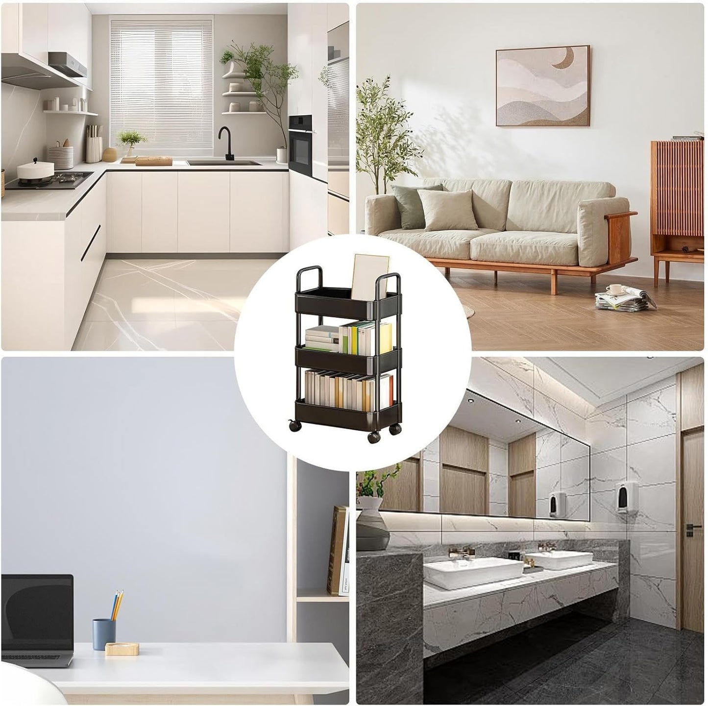 Rollende Utility Kar met Wielen & Handvat - Veyora