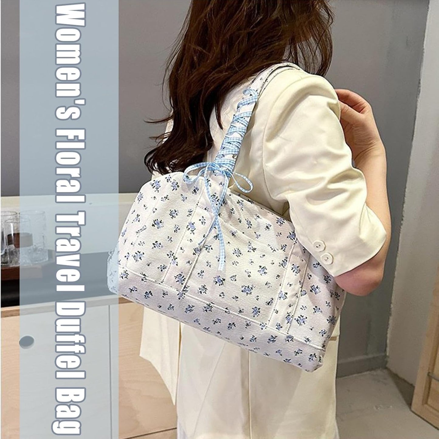 Bow Duffle Bag – Grote Canvas Weekendtas met Lintenaccent – Floria