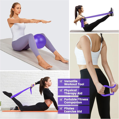 9-delige thuis-pilatesset met ring, bal, banden en antislipsokken