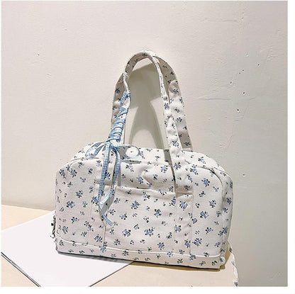 Bow Duffle Bag – Grote Canvas Weekendtas met Lintenaccent – Floria