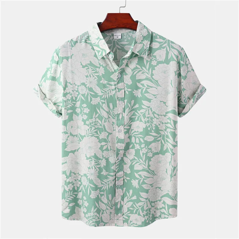 Licht & Stijlvol Heren Tropenhemd met Bloemenpatroon- Mateo