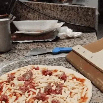 Verstelbare pizzaschepper van berkenhout met schuifmechanisme – Fornello