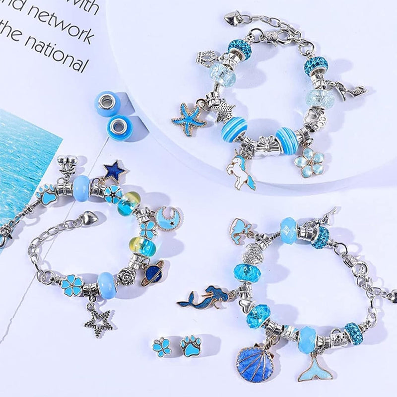 DIY-armband knutselset voor kinderen met kralen, bedels en cadeaudoos