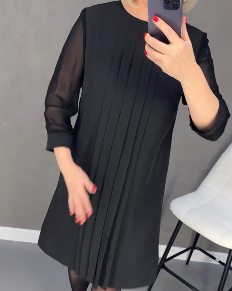 Trendy Shift Jurk met Meshdetails - Gabrielle