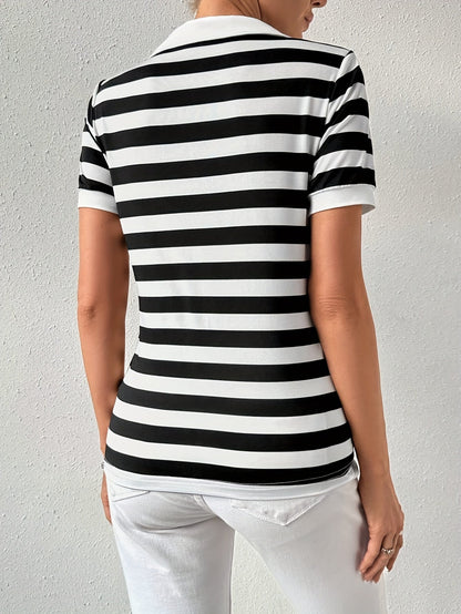 Stijlvol Gestreept Korte Mouwen T-shirt voor Dames - Julia