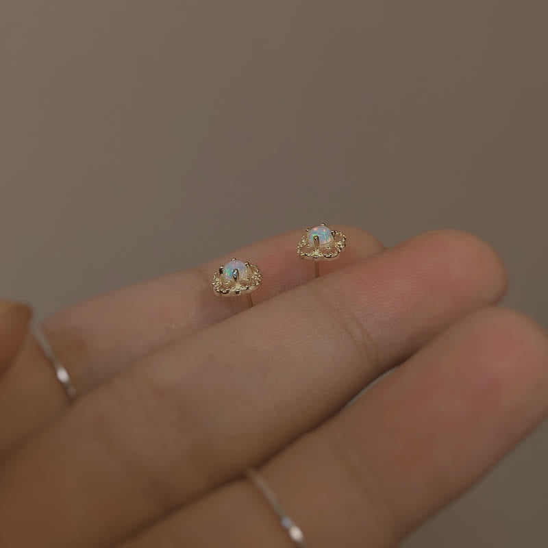 Delicate Vintage Oorbellen met Opaal - Seraphina