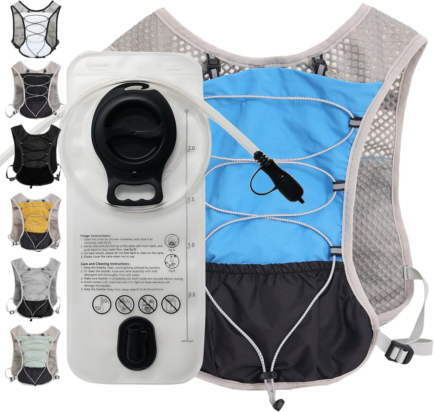 Ultra-Lichte Hydratatie Hardloopvest met 2L Waterreservoir – Dravien