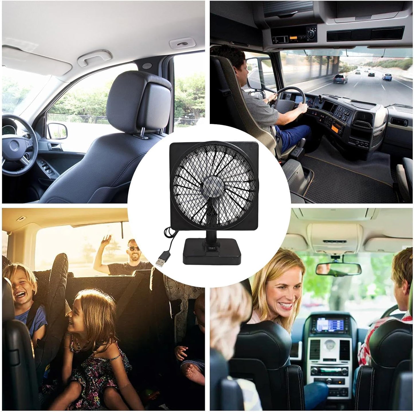 12V USB Luchtcirculator Auto Koelventilator met 360° Rotatie – Aurovent