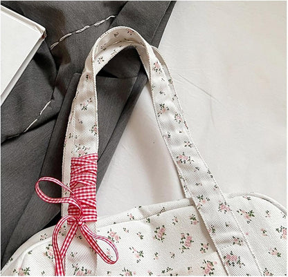 Bow Duffle Bag – Grote Canvas Weekendtas met Lintenaccent – Floria
