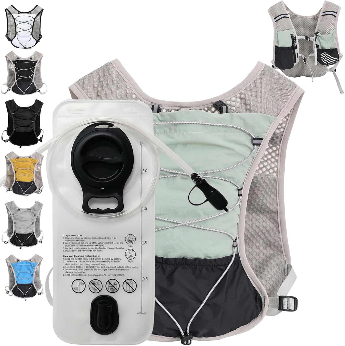 Ultra-Lichte Hydratatie Hardloopvest met 2L Waterreservoir – Dravien