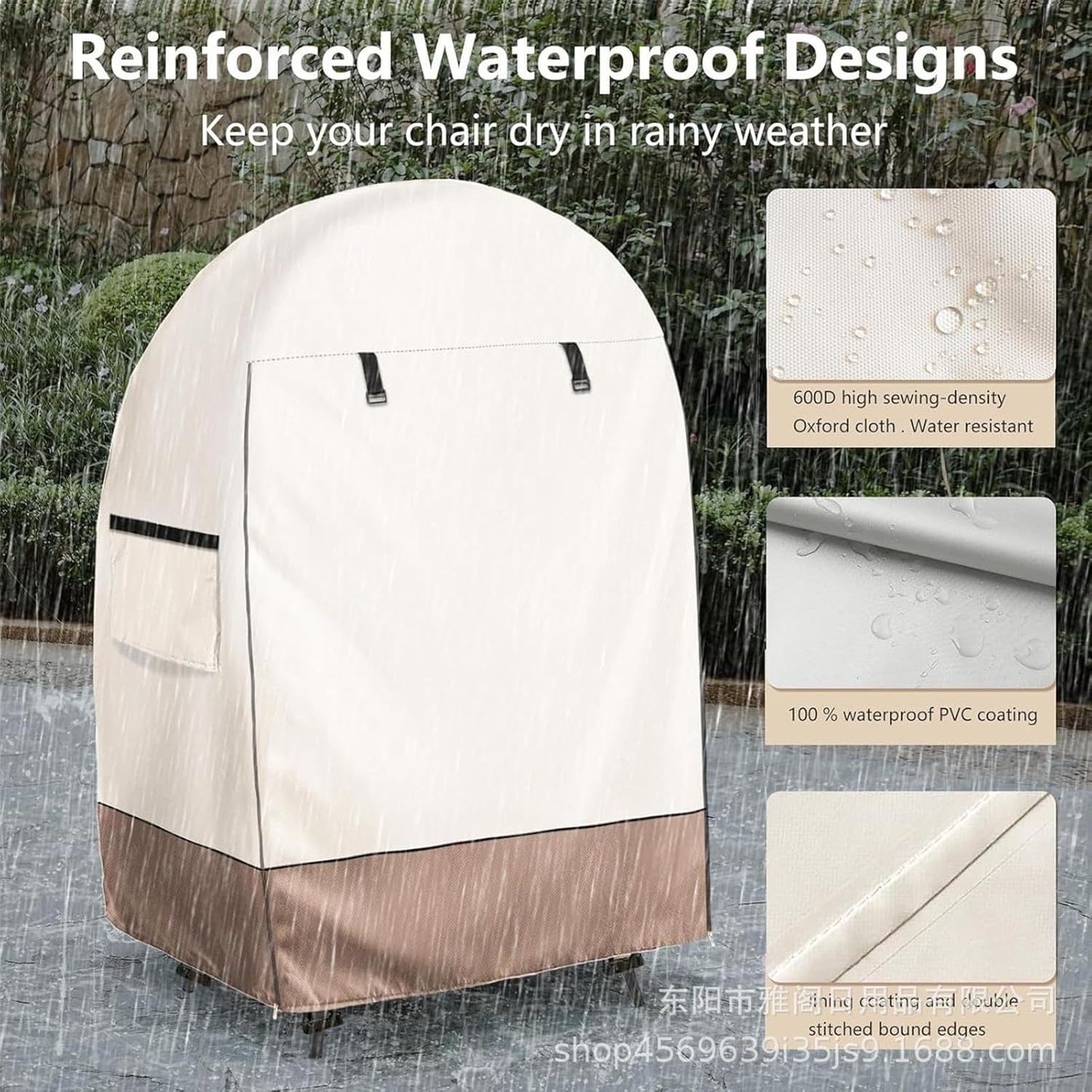 Waterdichte Eivorm Stoel Cover met Dubbele Rits – Solara