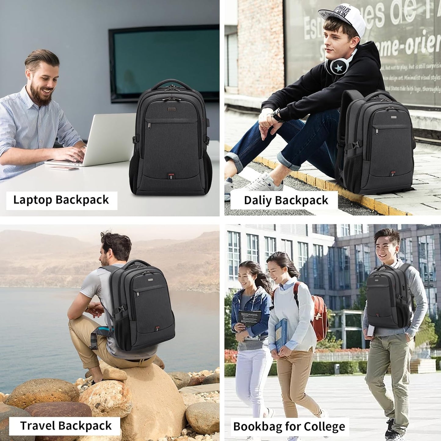 Waterdichte Reis Laptoprugzak met USB-poort & Georganiseerde Opslag