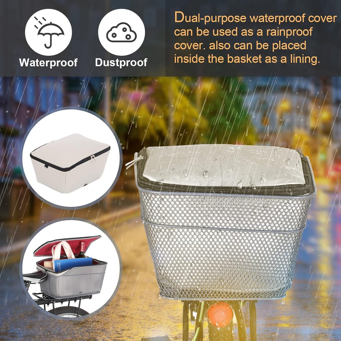 Waterdichte Achterfietsmand met Regenhoes – Velora