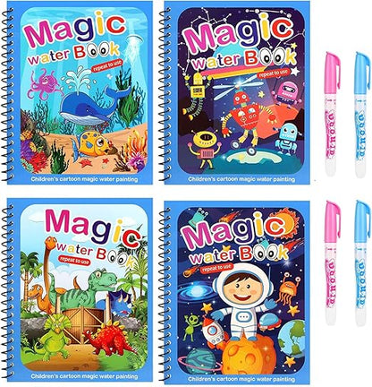 Set van 4 Herbruikbare Waterkleurboeken – AquaColor Books