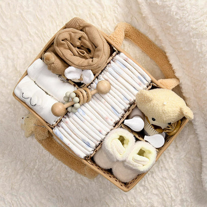 Baby Luiertas Caddy Organizer – Zachte Sherpa Opbergmand met Compartimenten – Elvoria